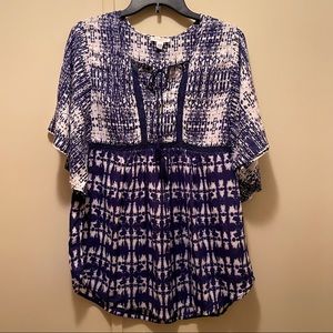 Blue Batik Printed Blouse